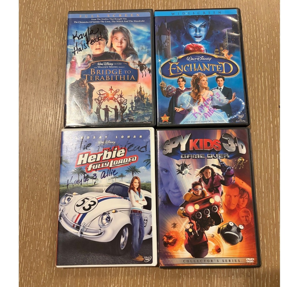 Family Adventure DVD Lot Enchanted Herbie Spy Kids 3 Bridge to Terabithia